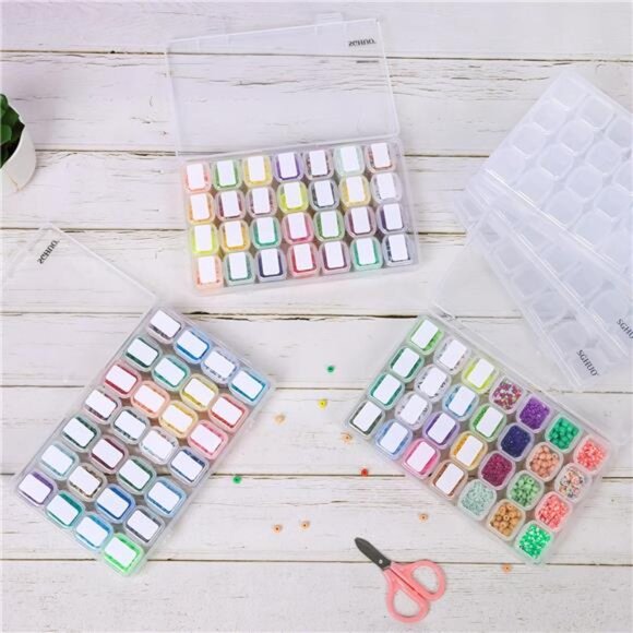 Slots 6pcs 28 Grids Diamond Painting Boxes Plastic Organizer, Bead Organizer - Picture 6 of 7